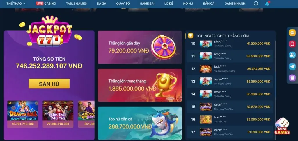 Đa dạng trò chơi trên 99kk App